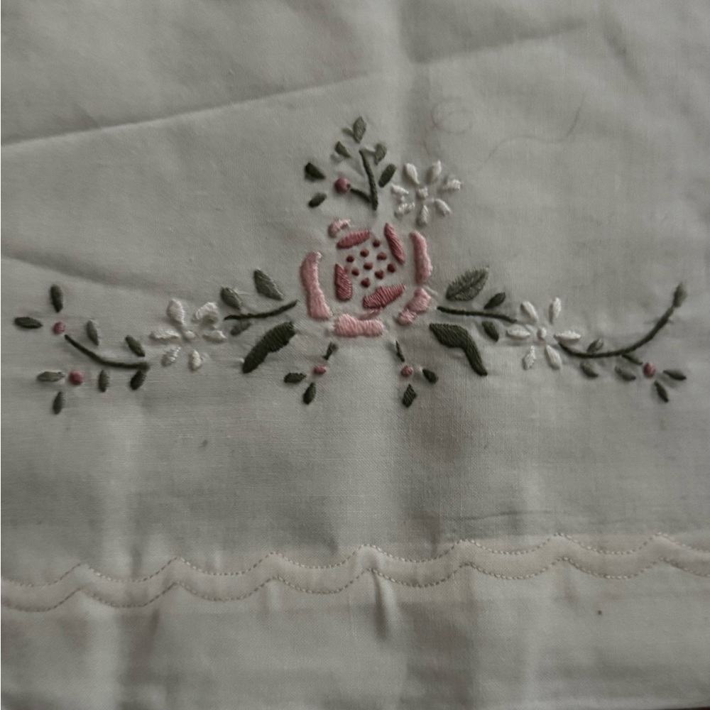 Luxury Italian White Bed Linens with Rose Embroidery